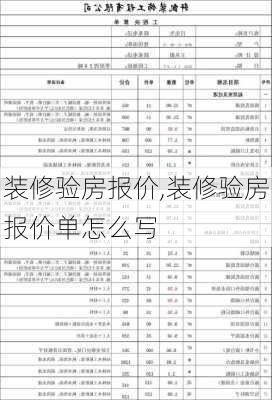 装修验房报价,装修验房报价单怎么写