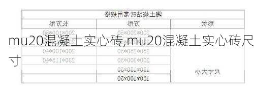 mu20混凝土实心砖,mu20混凝土实心砖尺寸