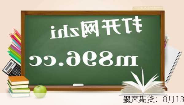 光大期货：8月13
农产品
报