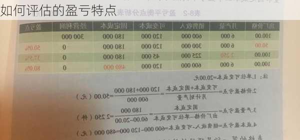 如何评估的盈亏特点