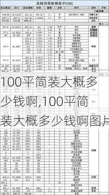 100平简装大概多少钱啊,100平简装大概多少钱啊图片