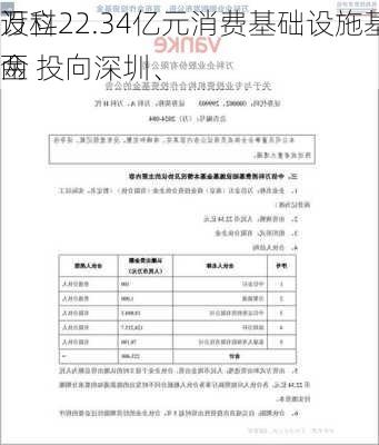 万科
设立22.34亿元消费基础设施基金 投向深圳、
两
