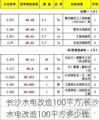 长沙水电改造100平方,长沙水电改造100平方多少钱