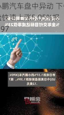 小鹏汽车盘中异动 下午盘快速上涨5.05%报6.97
