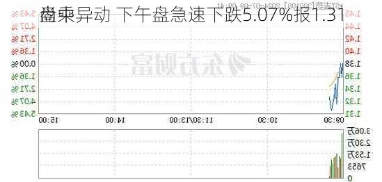 尚乘
盘中异动 下午盘急速下跌5.07%报1.31
