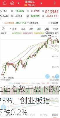 上证指数开盘下跌0.23%，创业板指下跌0.2%