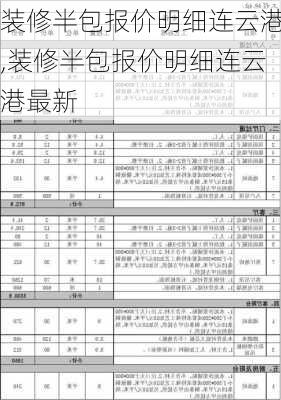 装修半包报价明细连云港,装修半包报价明细连云港最新