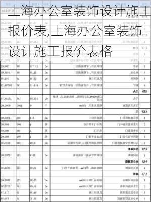 上海办公室装饰设计施工报价表,上海办公室装饰设计施工报价表格