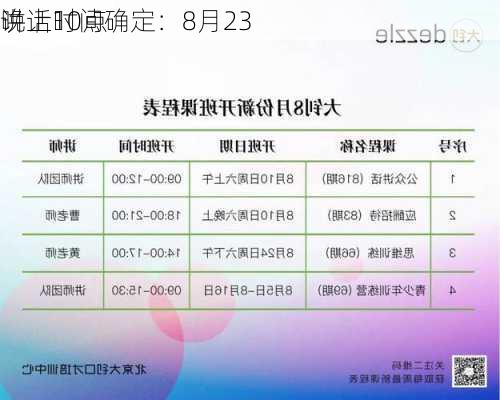 
讲话时间确定：8月23
晚上10点