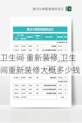 卫生间 重新装修,卫生间重新装修大概多少钱