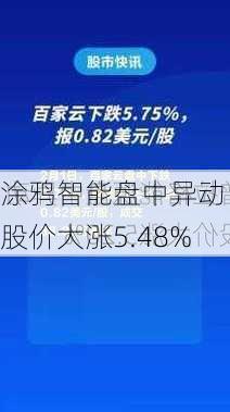 涂鸦智能盘中异动 股价大涨5.48%