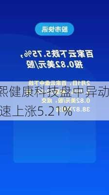 浩熙健康科技盘中异动 快速上涨5.21%