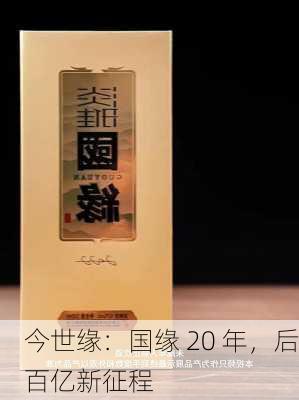 今世缘：国缘 20 年，后百亿新征程