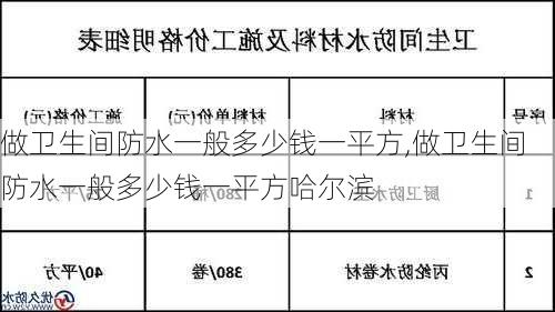 做卫生间防水一般多少钱一平方,做卫生间防水一般多少钱一平方哈尔滨