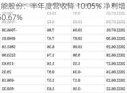 赣能股份：半年度营收降 10.05% 净利增 150.67%