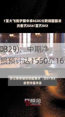 东建
(00329)：中期净亏损预计达1550至1650万
元