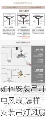 如何安装吊灯电风扇,怎样安装吊灯风扇