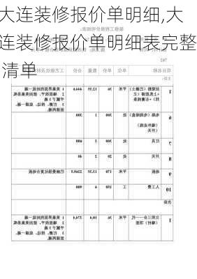 大连装修报价单明细,大连装修报价单明细表完整 清单