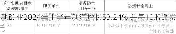 宝地矿业2024年上半年利润增长53.24% 并每10股派发
红利0.5元