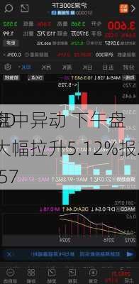 3D
盘中异动 下午盘大幅拉升5.12%报2.57
