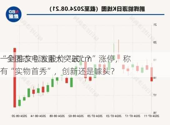 “全固态电池重大突破”？
一则推文引发股价“20cm”涨停，称有“实物首秀”，创新还是噱头？