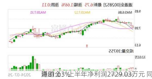 道道全：上半年净利润2729.03万元 同
降81.63%