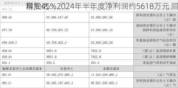 科安达：2024年半年度净利润约5618万元 同
增加45%