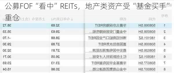 公募FOF“看中”REITs，地产类资产受“基金买手”重仓