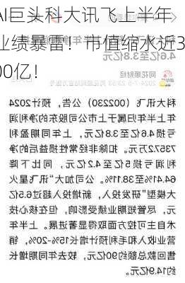 AI巨头科大讯飞上半年业绩暴雷！市值缩水近300亿！