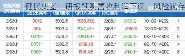 健民集团：研报预测营收利润下调，风险犹存