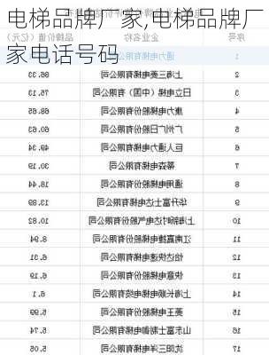 电梯品牌厂家,电梯品牌厂家电话号码