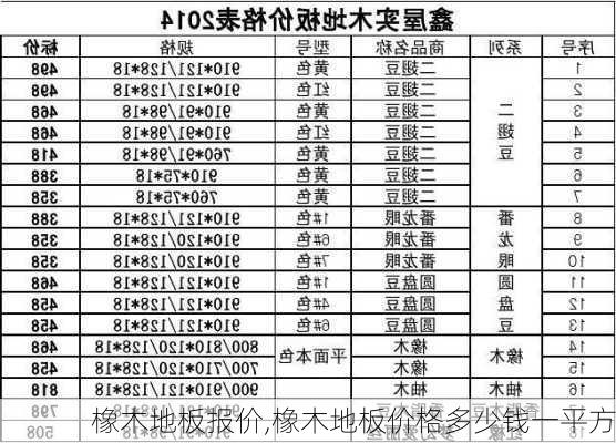 橡木地板报价,橡木地板价格多少钱一平方