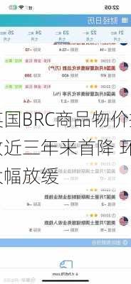 英国BRC商品物价指数近三年来首降 环
大幅放缓