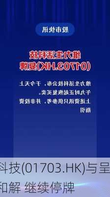 维力生活科技(01703.HK)与呈请人
呈请达成和解 继续停牌