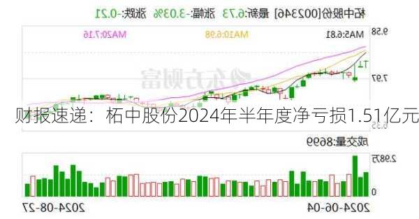 财报速递：柘中股份2024年半年度净亏损1.51亿元