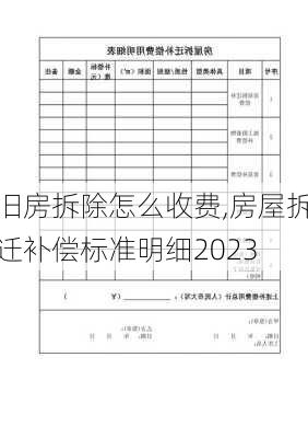 旧房拆除怎么收费,房屋拆迁补偿标准明细2023