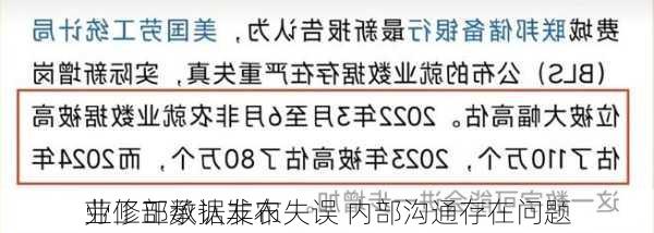 
劳工部承认非农
业修正数据发布失误 内部沟通存在问题