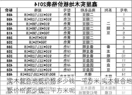 实木复合地板价格多少钱一平方米,实木复合地板价格多少钱一平方米呢