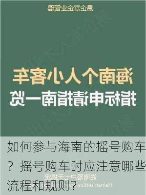 如何参与海南的摇号购车？摇号购车时应注意哪些流程和规则？