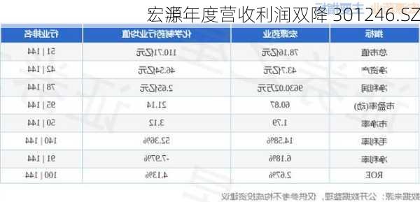 宏源
：半年度营收利润双降 301246.SZ