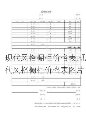 现代风格橱柜价格表,现代风格橱柜价格表图片