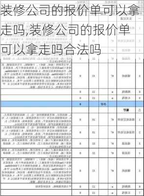 装修公司的报价单可以拿走吗,装修公司的报价单可以拿走吗合法吗