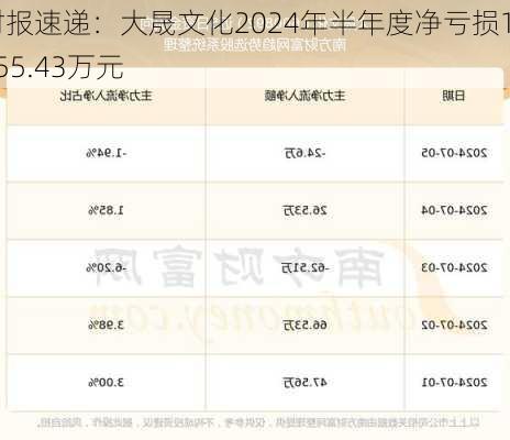 财报速递：大晟文化2024年半年度净亏损1555.43万元