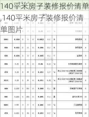 140平米房子装修报价清单,140平米房子装修报价清单图片