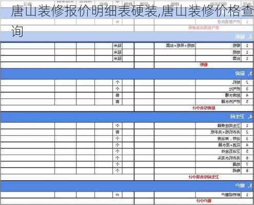 唐山装修报价明细表硬装,唐山装修价格查询