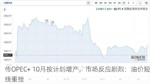 传OPEC+ 10月按计划增产，市场反应剧烈：油价短线重挫