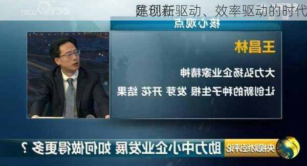 陈
：现在
是创新驱动、效率驱动的时代