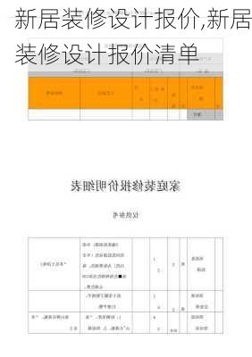 新居装修设计报价,新居装修设计报价清单