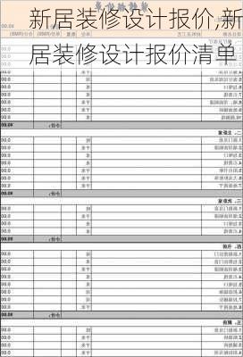 新居装修设计报价,新居装修设计报价清单