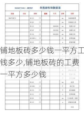 铺地板砖多少钱一平方工钱多少,铺地板砖的工费一平方多少钱